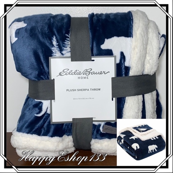 Eddie Bauer Bedding Eddie Bauer Reversible Plush Sherpa Printed